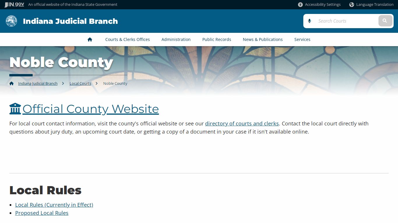 Noble County - Courts